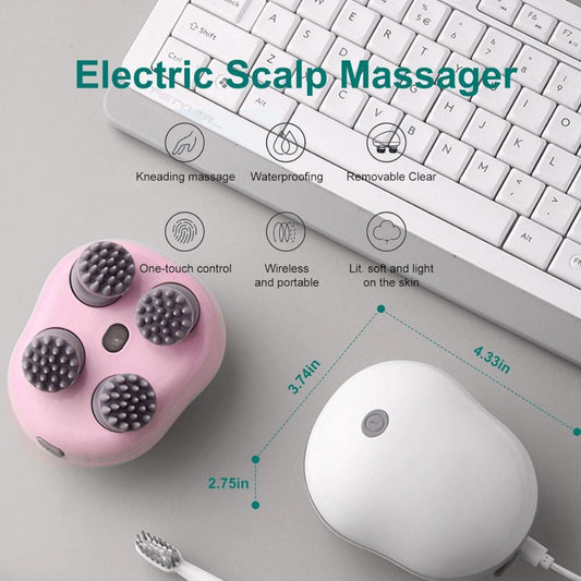 Agrow™Electric Scalp Massager  Hair Massager for Hair Growth | Head Massager | Red light for hair | 96 Silicon Kneading Points Detachable Head, Stress Relief|