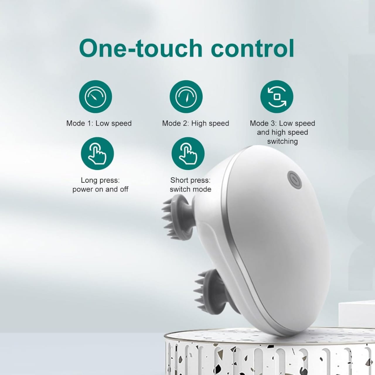 Agrow™Electric Scalp Massager  Hair Massager for Hair Growth | Head Massager | Red light for hair | 96 Silicon Kneading Points Detachable Head, Stress Relief|