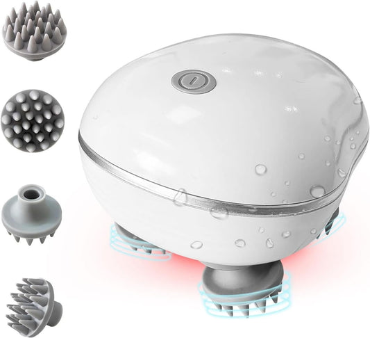 Agrow™Electric Scalp Massager  Hair Massager for Hair Growth | Head Massager | Red light for hair | 96 Silicon Kneading Points Detachable Head, Stress Relief|