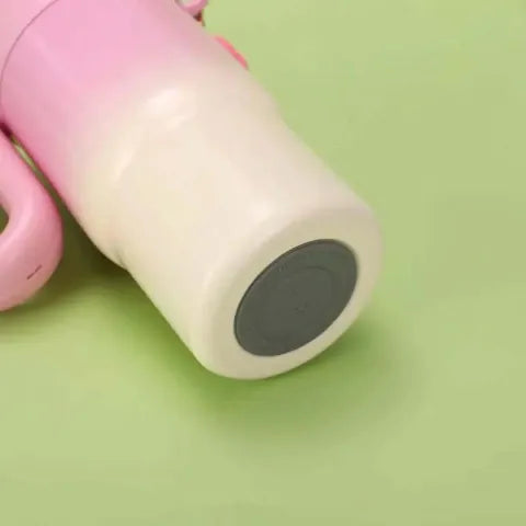 Trandy 900ml Insulated Stainless Steel Travel Mug, Cute Cartoon Design with Plastic Handle and Straw