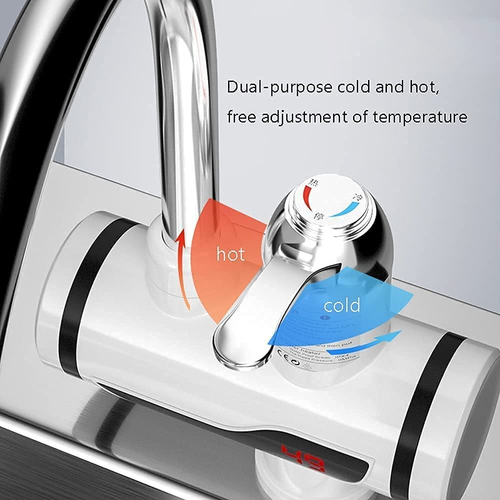 Divya® Instant Electric Water Heaters Faucet Tap Hot Home-Kitchen Water Heating Instantaneous Water Heater Tank less for Tap,LED Electric Head Water Heater (1 Year warranty )